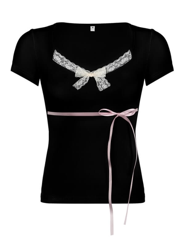 Kawaii Ribbon Bow Top SpreePicky