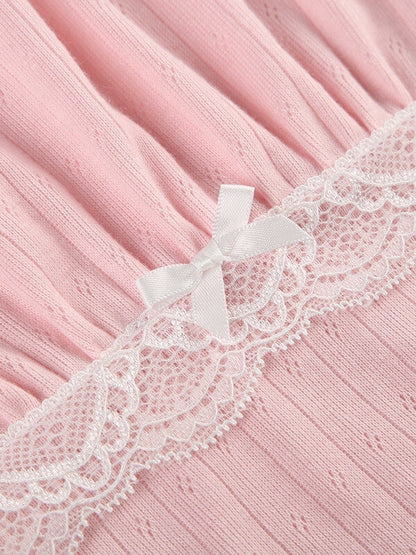 Pink Lace Patchwork Top SpreePicky