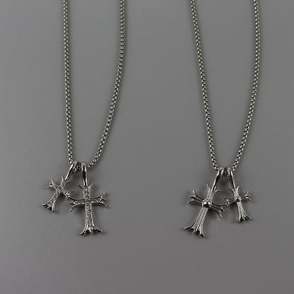 Double Cross Necklace SpreePicky