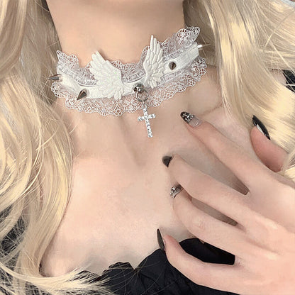 Y2K Angel Wings Choker SpreePicky