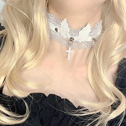 Y2K Angel Wings Choker SpreePicky