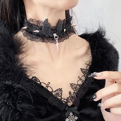 Y2K Angel Wings Choker SpreePicky