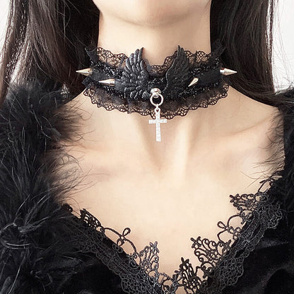 Y2K Angel Wings Choker SpreePicky