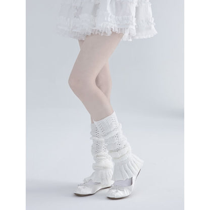 Elegant Knit White Leg Warmers SpreePicky