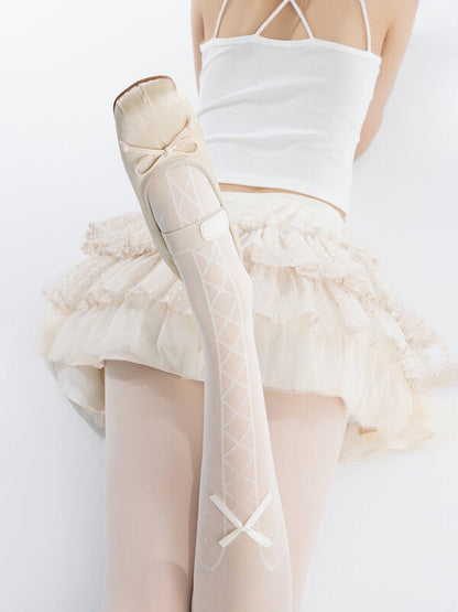 Sweet Lolita Lace Bow Tights SpreePicky