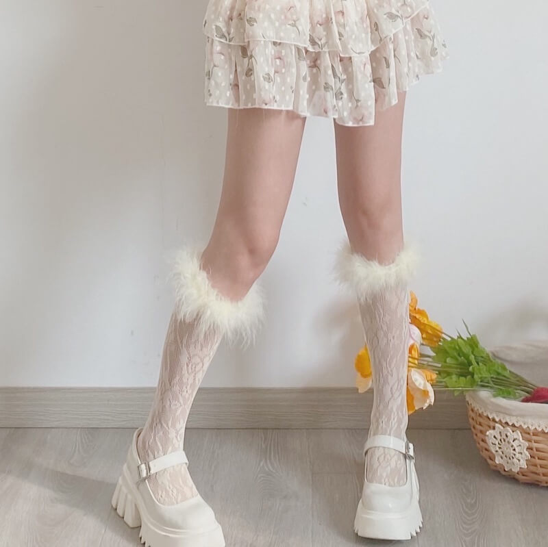 Fluffy Floral Stockings SpreePicky