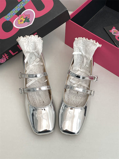 Glitter Silver Lolita Heels SpreePicky