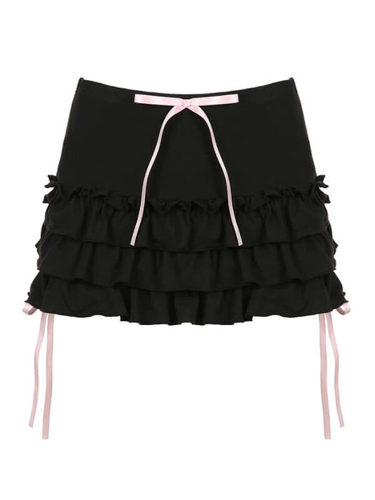 Pink Ribbon Bows Mini Skirt SpreePicky