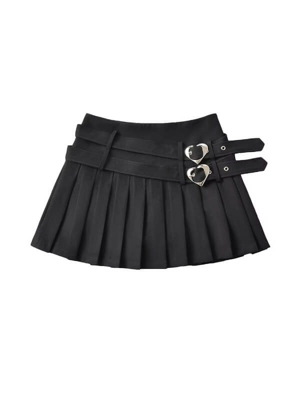 Sweet Double Heart Belts Skirt SpreePicky