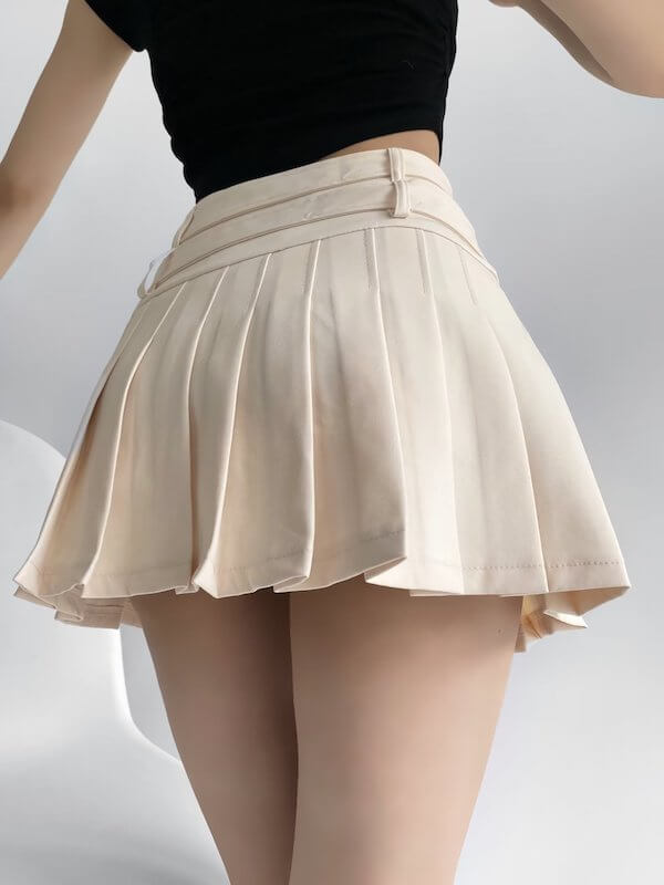 Sweet Double Heart Belts Skirt SpreePicky