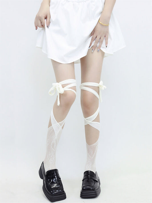 Irregular Lace Straps Stockings SpreePicky