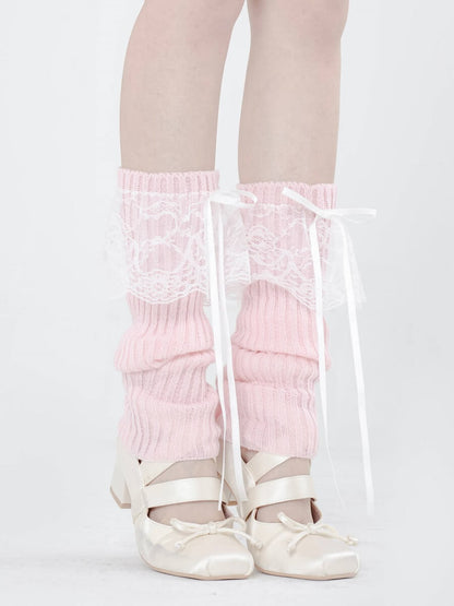 Sweet Knit with Lace Leg Warmers SpreePicky