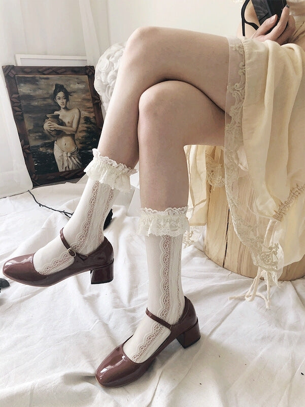 Kawaii Lolita Hearts Socks SpreePicky