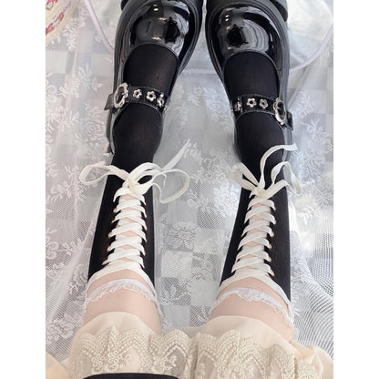 Lolita Lace Ribbon Bandage Stockings SpreePicky