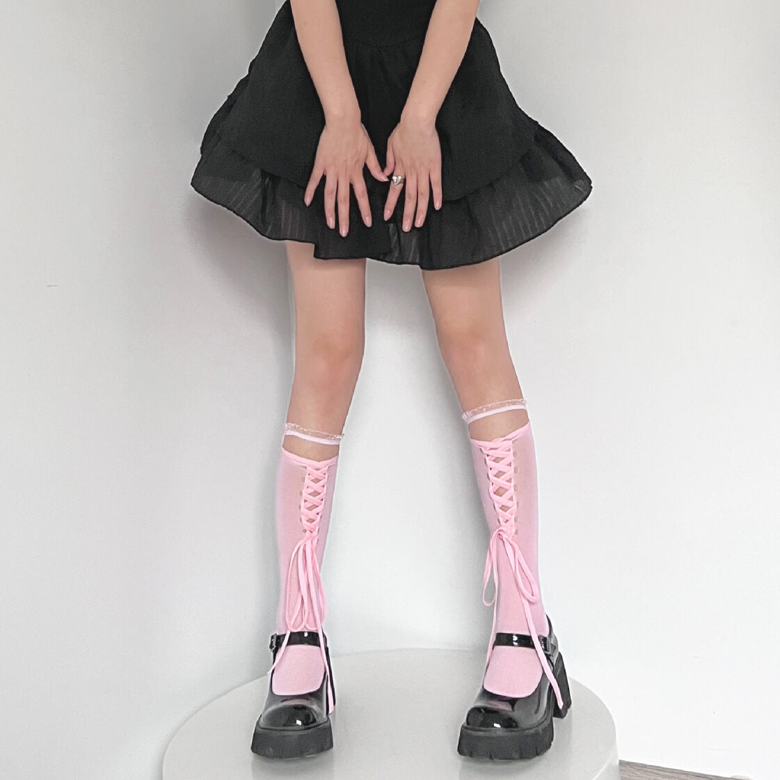 Lolita Lace Ribbon Bandage Stockings SpreePicky