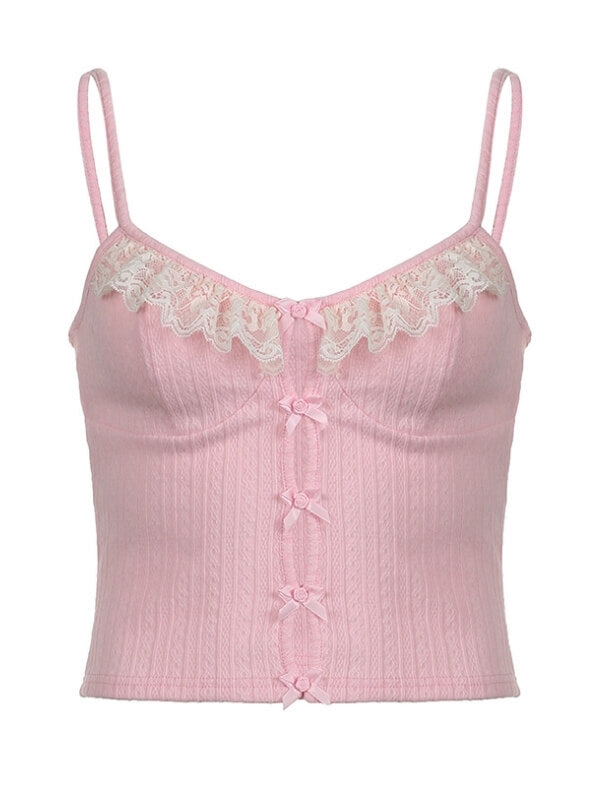 Sweet Pink Sexy Bows Camisole SpreePicky