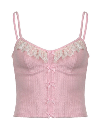 Sweet Pink Sexy Bows Camisole SpreePicky