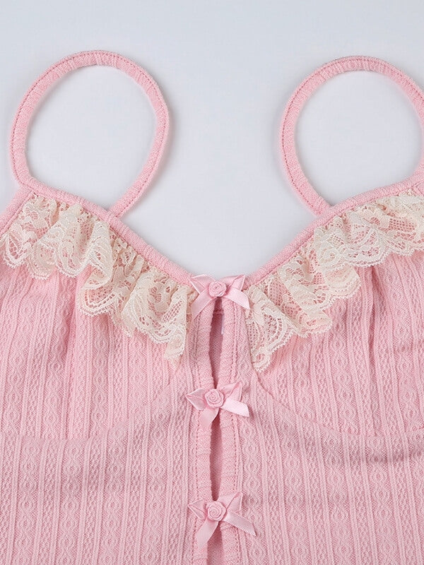 Sweet Pink Sexy Bows Camisole SpreePicky