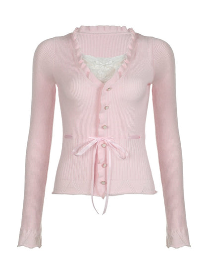 Sweet Pink Long-sleeve Top SpreePicky