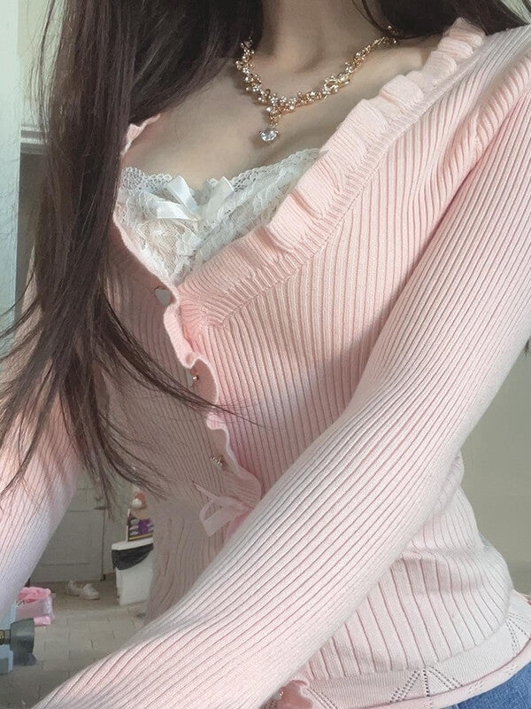 Sweet Pink Long-sleeve Top SpreePicky