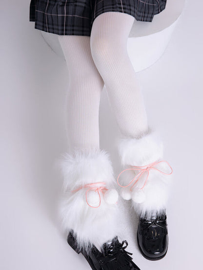 Cute Pompon Furry Leg Warmers SpreePicky