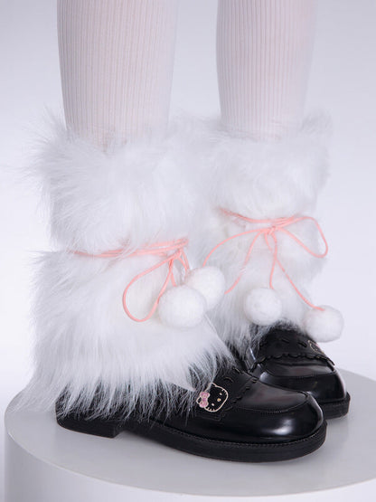 Cute Pompon Furry Leg Warmers SpreePicky