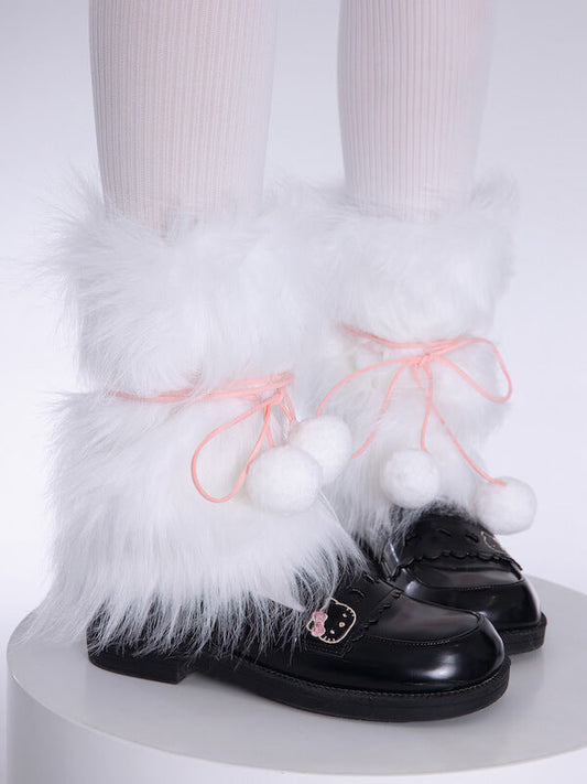 Cute Pompon Furry Leg Warmers SpreePicky