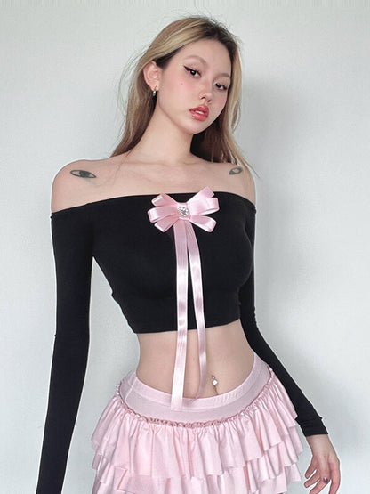 Black Ribbon Heart Top SpreePicky