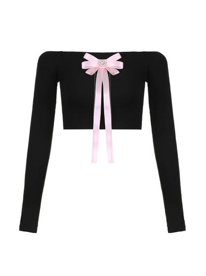 Black Ribbon Heart Top SpreePicky