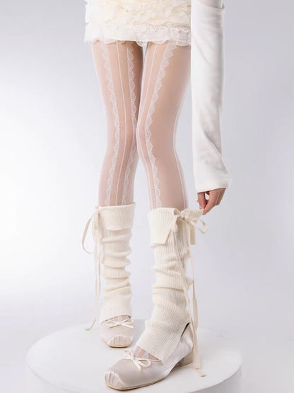 Kawaii Ribbon Ballet Leg Warmers SpreePicky