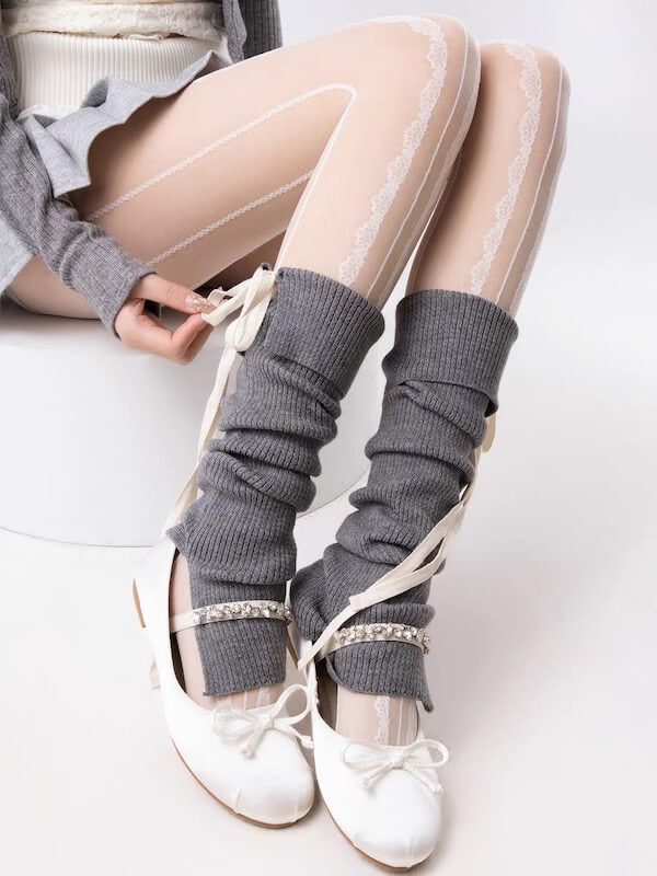 Kawaii Ribbon Ballet Leg Warmers SpreePicky