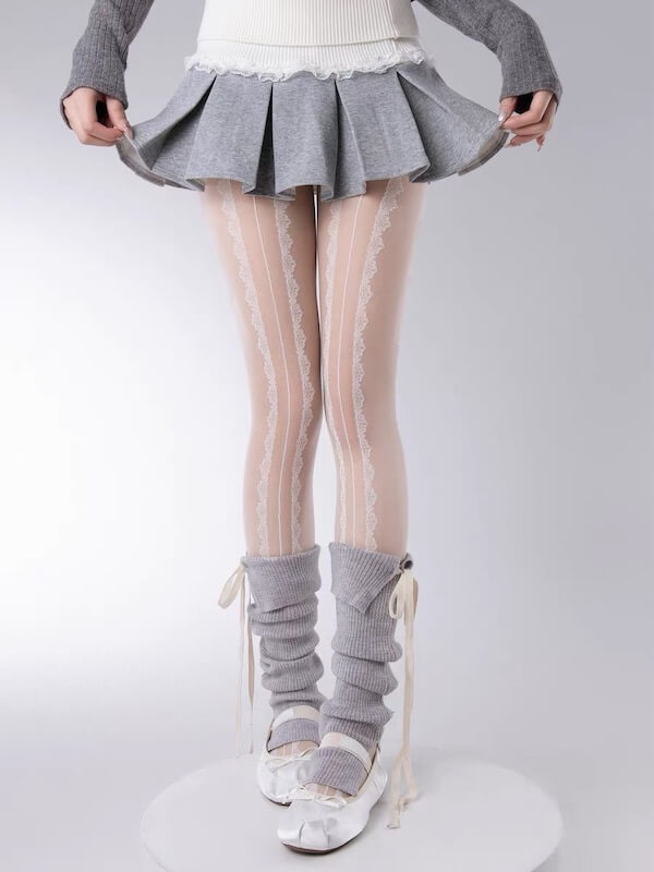 Kawaii Ribbon Ballet Leg Warmers SpreePicky