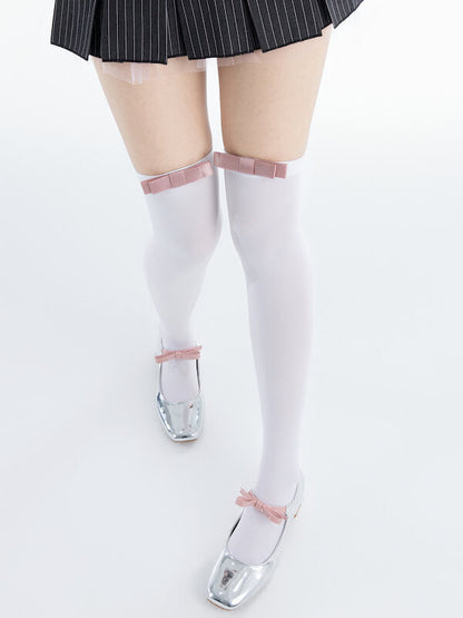 Velvet Sweet Bow Stockings SpreePicky