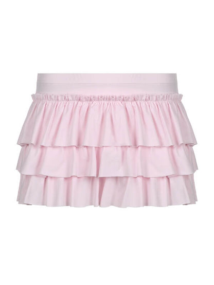 Sweetheart Pink Bow Layered Skirt SpreePicky