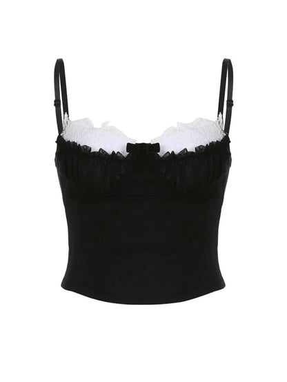 Black with White Lace Camisole SpreePicky