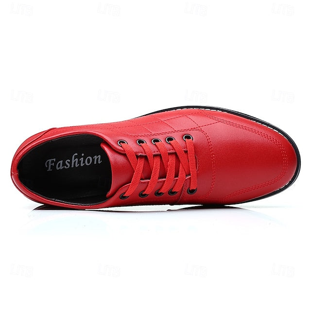 - Faux Sneakers Quilted Men's Stylish Blue Leather Lace-Up FashionChic