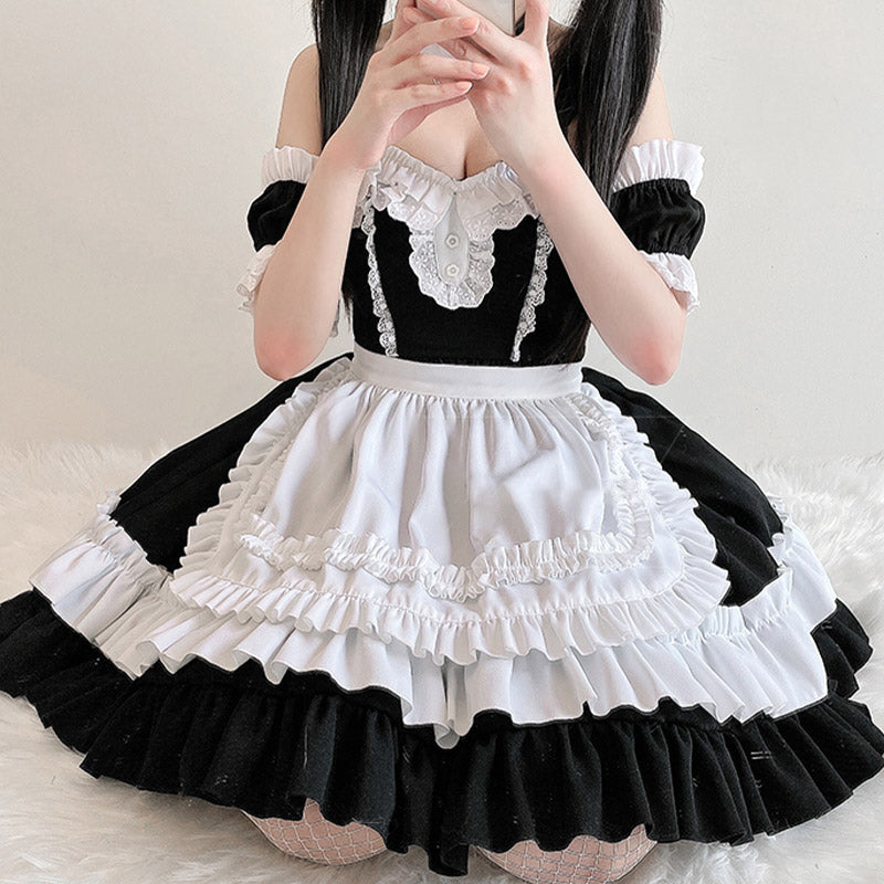 Sweet Rulffled Maid Lolita Dress modakawa