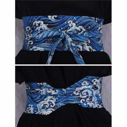 Aesthetic Print Lace Up Hanfu Waistband modakawa