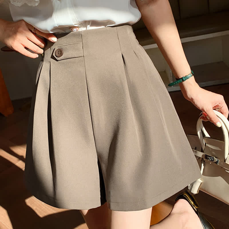 Chic High Waist Buttons Shorts modakawa