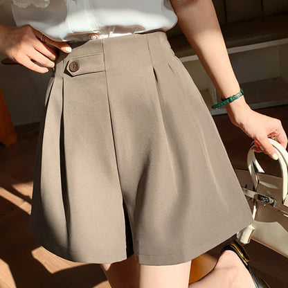 Chic High Waist Buttons Shorts modakawa