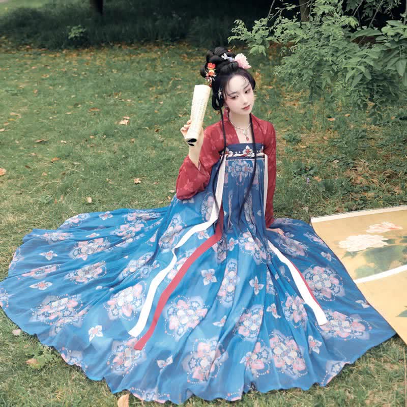 Hanfu Vintage Flower Print Set modakawa