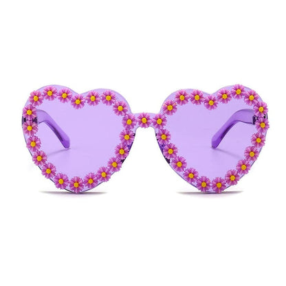 Daisy Heart Sunglasses - Standart / Purple - Glasses