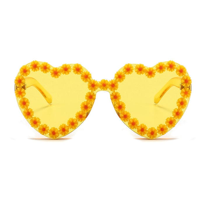 Daisy Heart Sunglasses - Standart / Yellow - Glasses