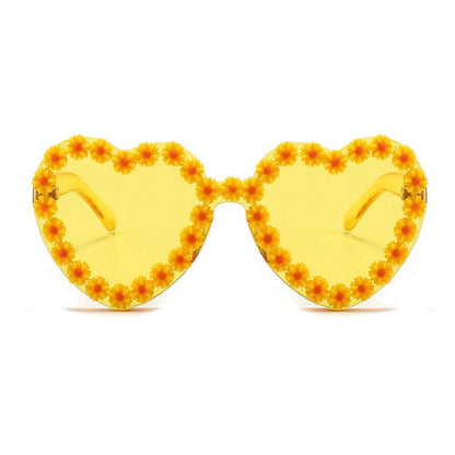 Daisy Heart Sunglasses - Standart / Yellow - Glasses