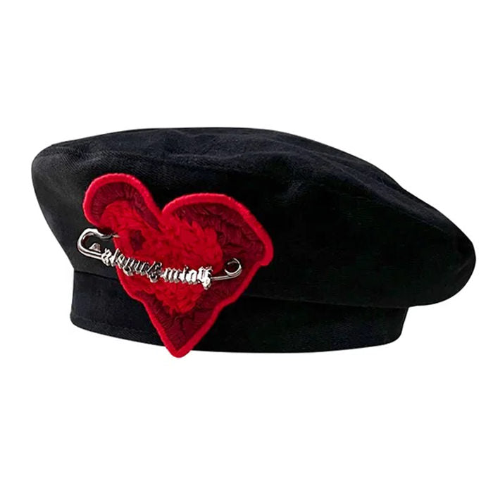 Elegant Black Heart Beret SpreePicky