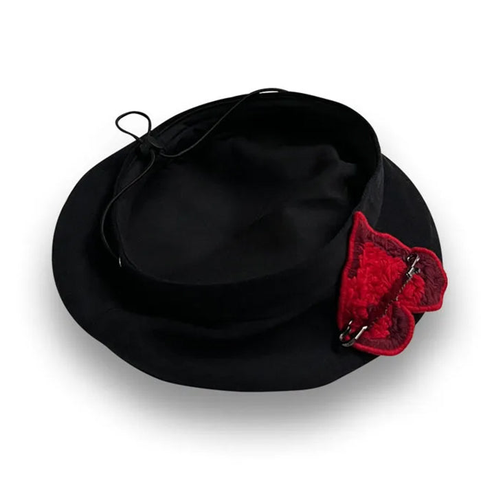 Elegant Black Heart Beret SpreePicky