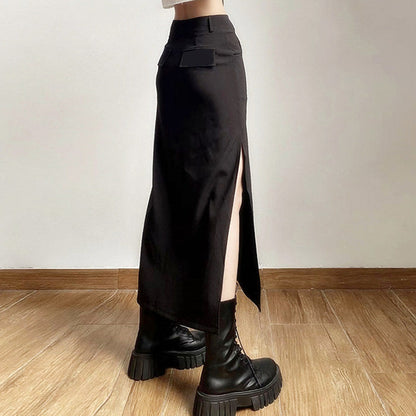 Dark Black Aesthetic Long Skirt Boogzel Clothing