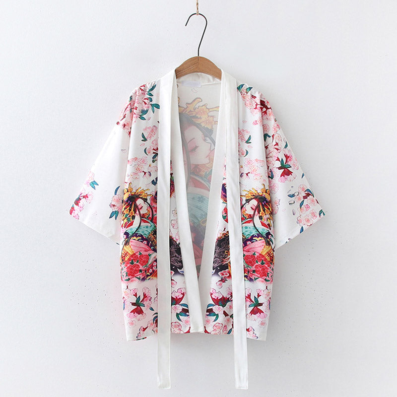 Anime Girl Vintage Kimono Outerwear Modakawa