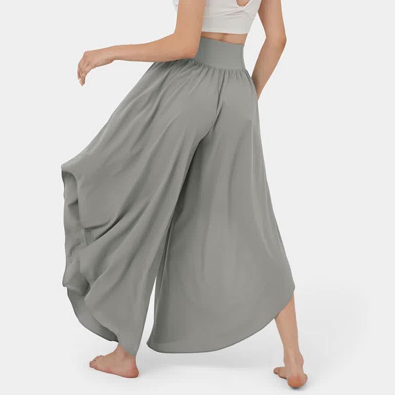 Irregular High Waist Flowy Wide Leg Casual Pants modakawa