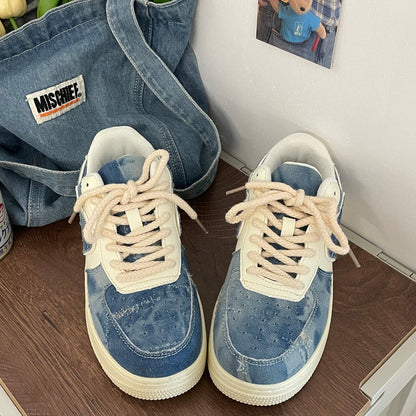 Denim Heart Aesthetic Sneakers Boogzel Clothing